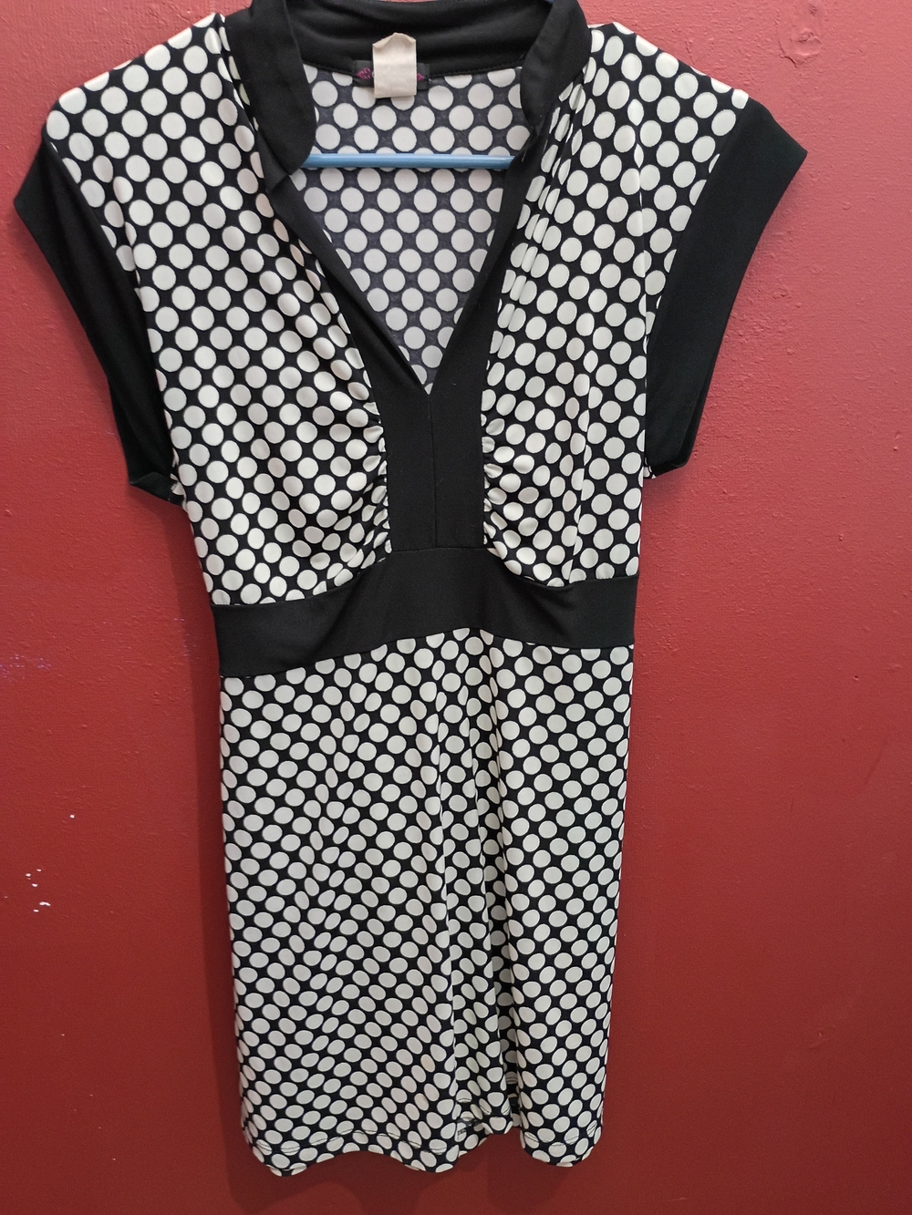 Cocomo Black and White Polka Dot V-Neck Midi Dress